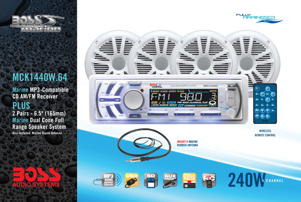 BOSS Marine MCK1440W.64, BOSS MCK1440W.64, MCK1440W.64, морская аудиосистема