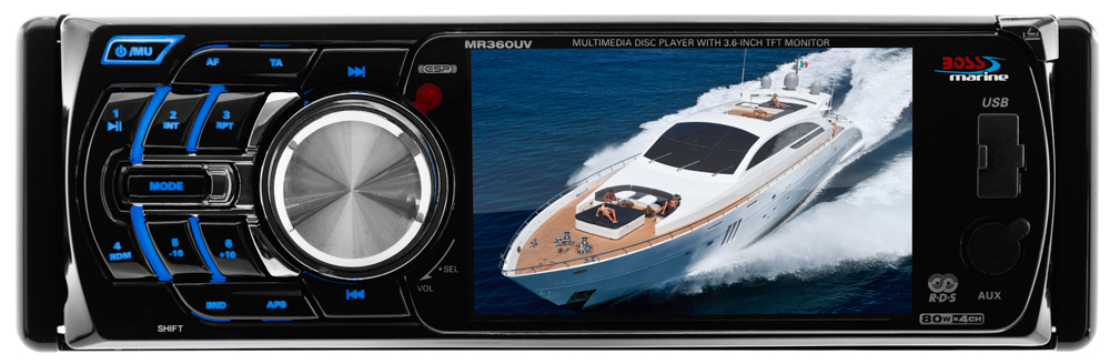 BOSS Marine MR360UV, BOSS MR360UV, MR360UV, морская магнитола, магнитола dvd, BOSS Marine