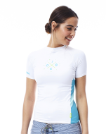 Rashguard Women White JOBE, 544117051, JOBE 544117051, футболка с защитой от ультрафиолета, Гидрофутболка с защитой от ультрафиолета, Футболка женская с уф защитой, Футболка с уф защитой, Футболка женская, Гидрофутболка, Гидрофутболка женская, Термокофта для женщин, Футболка для купания женская, Футболка для купания, футболка для водного спорта